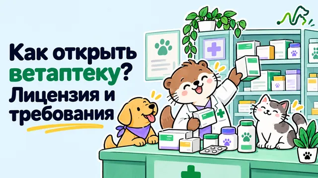 Лилла за прилавком ветаптеки с препаратами, рядом собака и кошка: как открыть ветаптеку